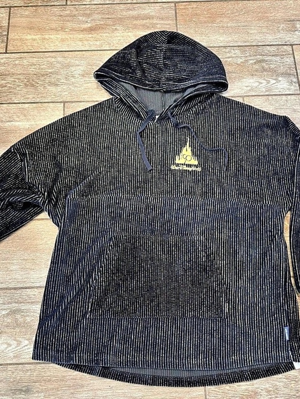 Disney Spirit Jersey 50th Anniversary Black & Gold Striped Hoodie Size XXL Like